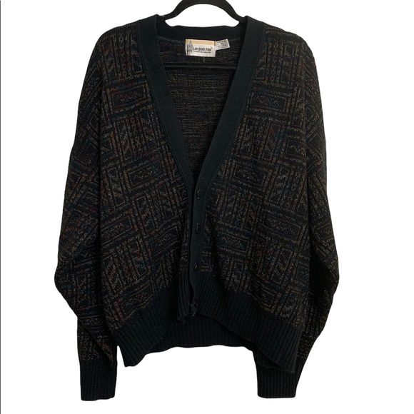London Fog Sweaters Vintage London Fog Geometric 98s Cardigan Size